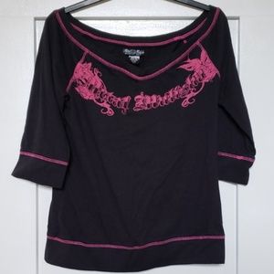 Metal Mulisha 3/4 Sleeve Off-Shoulder Shirt